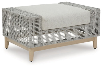 Ashley Seton Creek Gray Outdoor Ottoman with Cushion