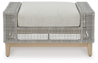 Ashley Seton Creek Gray Outdoor Ottoman with Cushion