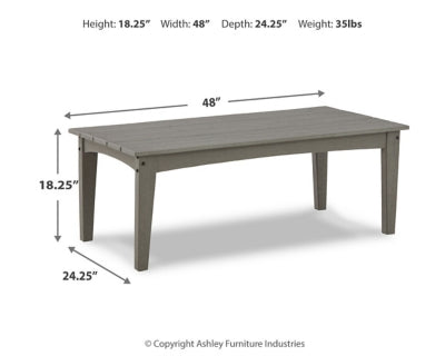 Ashley Visola Gray Outdoor Coffee Table