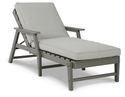 Ashley Visola Gray Chaise Lounge with Cushion