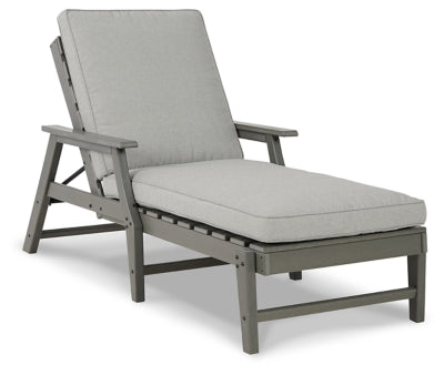 Ashley Visola Gray Chaise Lounge with Cushion
