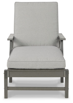 Ashley Visola Gray Chaise Lounge with Cushion