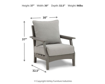 Ashley Visola Gray Lounge Chair with Cushion (Set of 2)