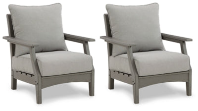 Ashley Visola Gray Lounge Chair with Cushion (Set of 2)