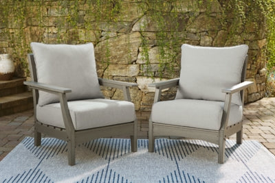 Ashley Visola Gray Lounge Chair with Cushion (Set of 2)