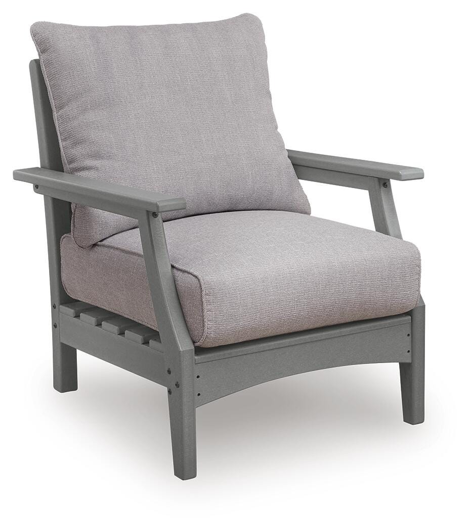 Ashley Lone View Bay Gray Outdoor Lounge Chair with Cushion (Set of 2)