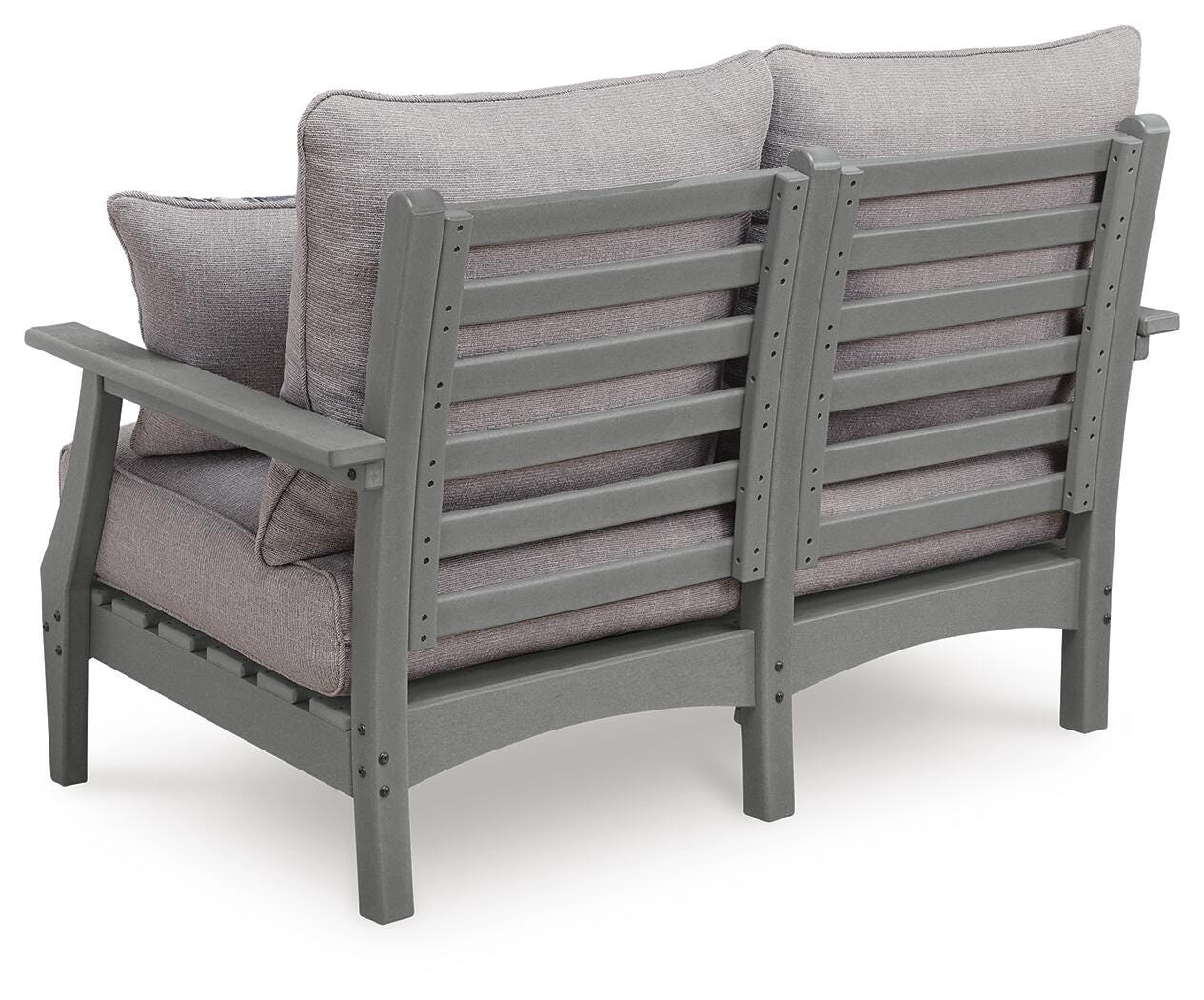 Ashley Lone View Bay Gray Outdoor Loveseat with Cushion