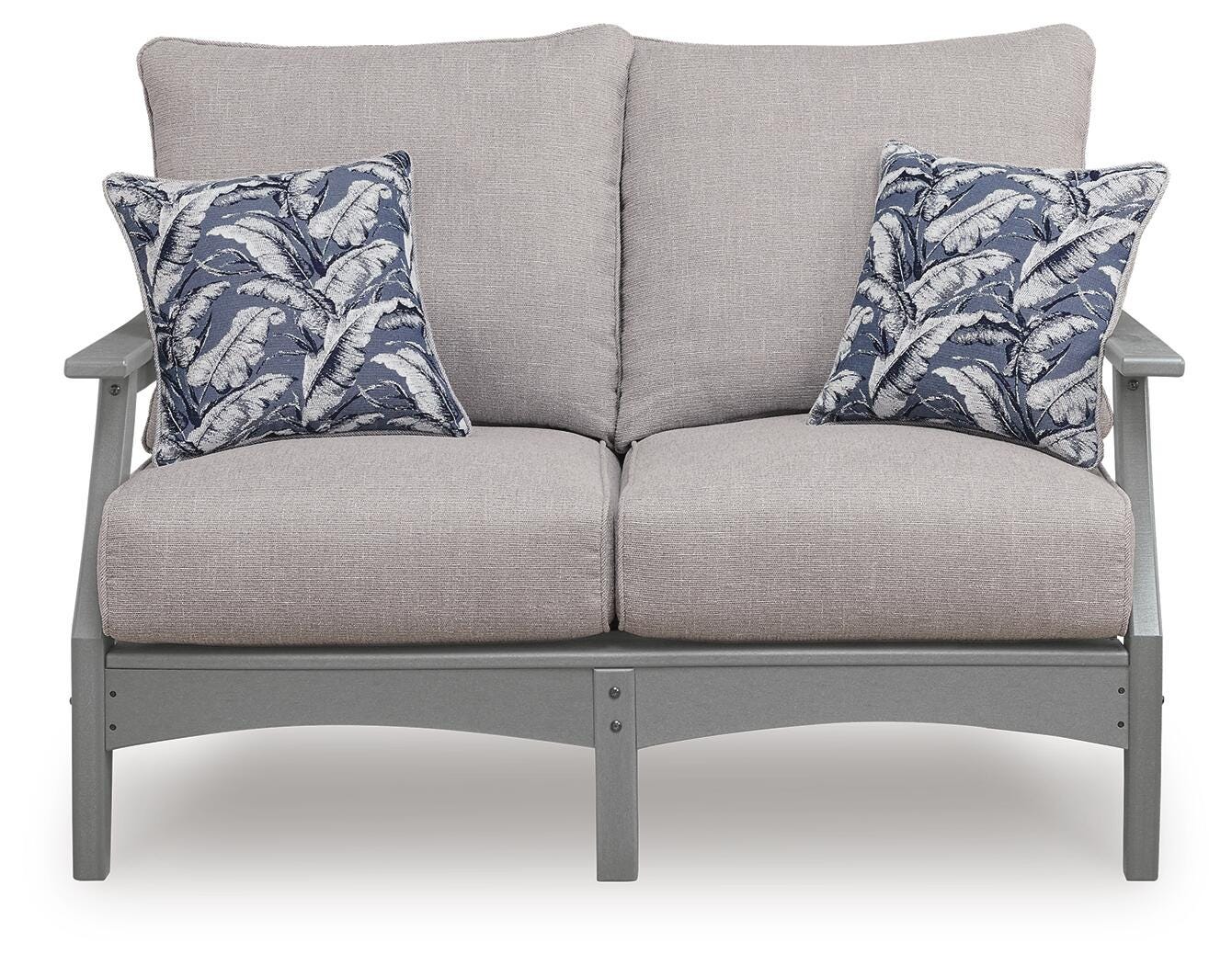 Ashley Lone View Bay Gray Outdoor Loveseat with Cushion