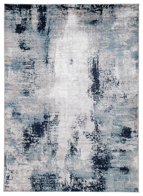 Ashley Leonelle White Blue Gray 7'10" x 10' Rug