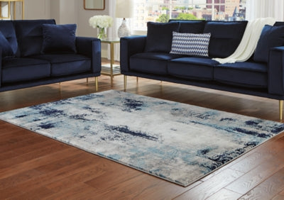 Ashley Leonelle White Blue Gray 7'10" x 10' Rug