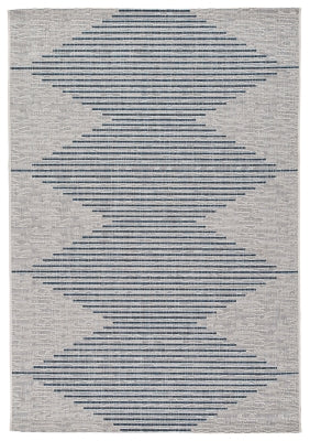 Ashley Alverno White Blue 7'10" x 10'2" Rug