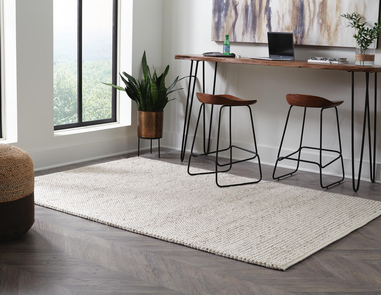 Ashley Jossick Cream Taupe 5' x 7' Rug