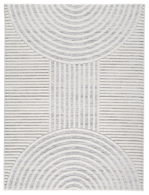Ashley Lambworth Gray Cream 5'3" x 7' Rug