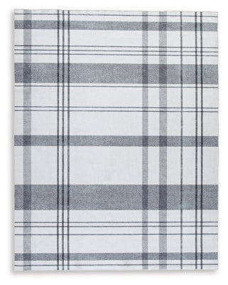 Ashley Kaidlow Gray Cream 7'7" x 9'8" Washable Rug