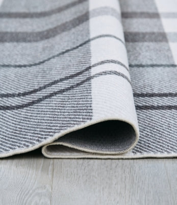 Ashley Kaidlow Gray Cream 7'7" x 9'8" Washable Rug