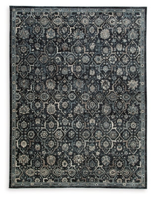 Ashley Hilcott Blue Cream Brown 7'10" x 10'6" Rug