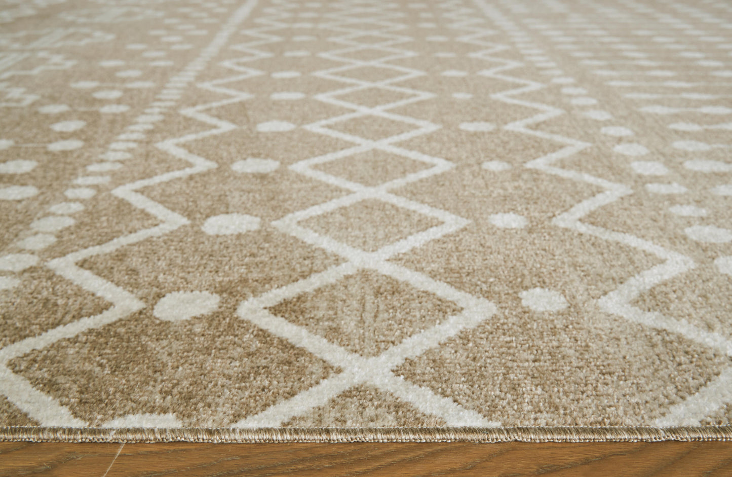Ashley Bunchly Tan Brown Cream 4'11" x 7'2" Washable Rug