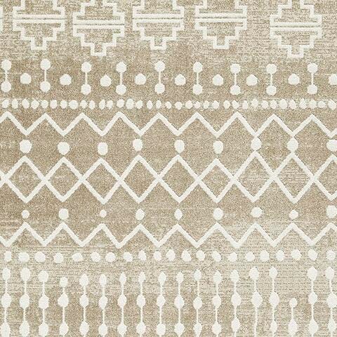 Ashley Bunchly Tan Brown Cream 4'11" x 7'2" Washable Rug