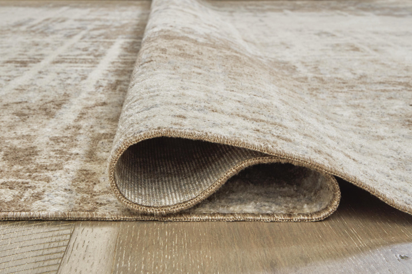 Ashley Grifflain Tan Brown Gray 5'1" x 7' Washable Rug