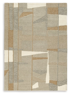 Ashley Abbotton Taupe Gray Caramel 5' x 7' Rug