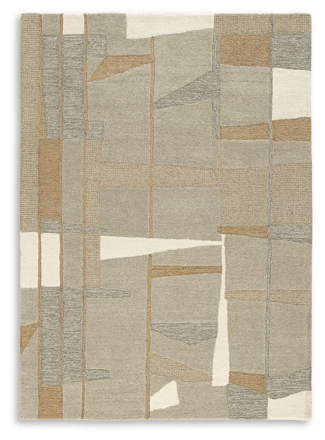 Ashley Abbotton Taupe Gray Caramel 5' x 7' Rug