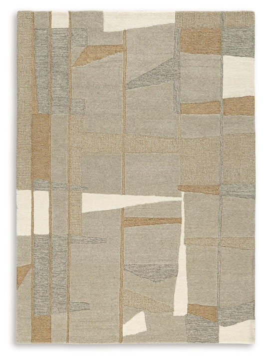 Ashley Abbotton Taupe Gray Caramel 5' x 7' Rug