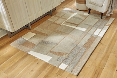 Ashley Abbotton Taupe Gray Caramel 5' x 7' Rug