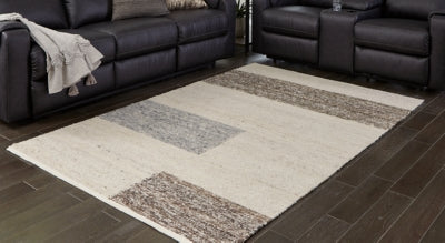 Ashley Barus Beige Brown Gray 5' x 7' Rug