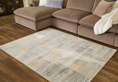 Ashley Truward Linen Gray Caramel 5' x 7' Rug