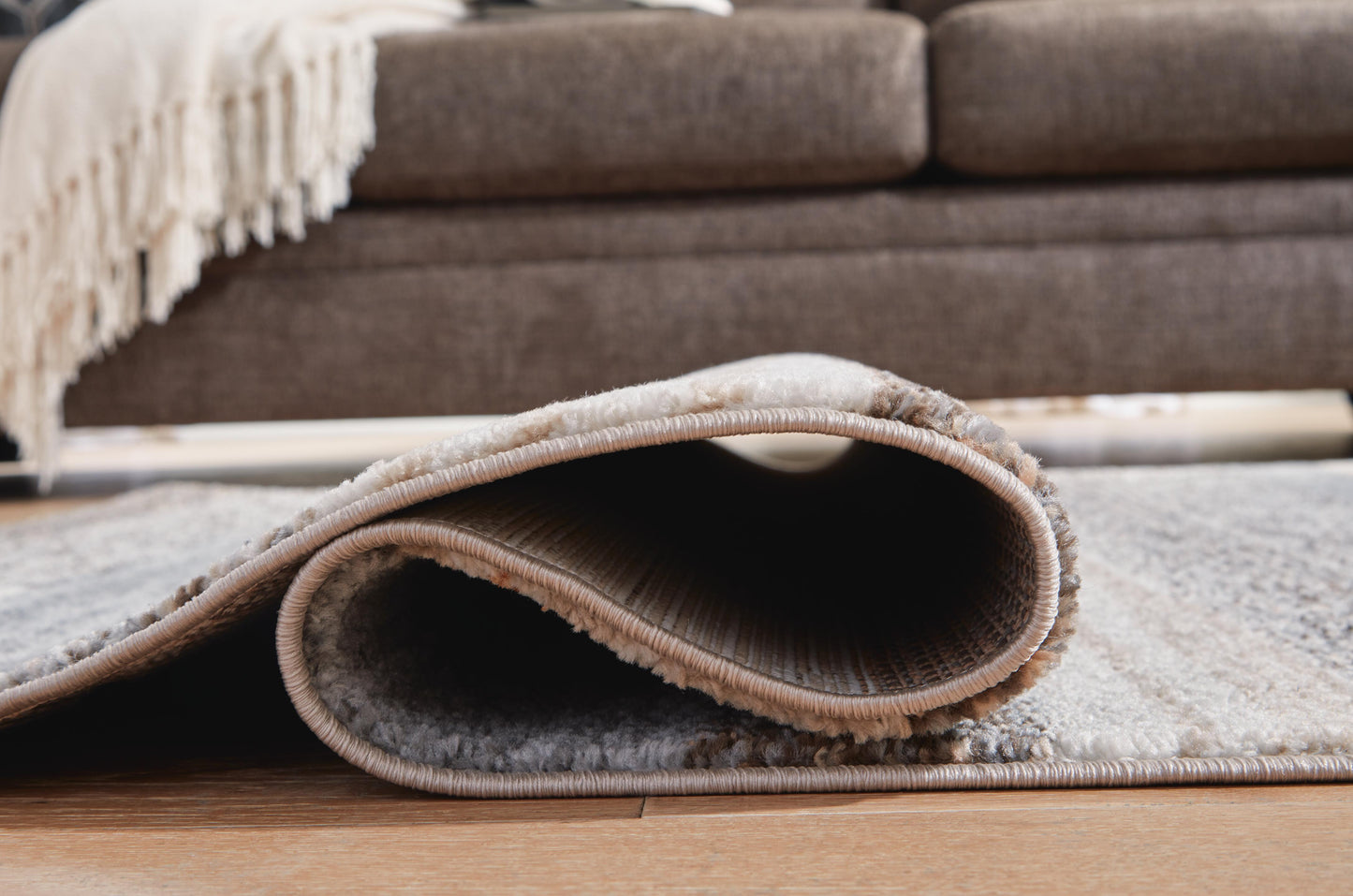Ashley Sethburn Cream Brown Gray 5' x 7' Rug