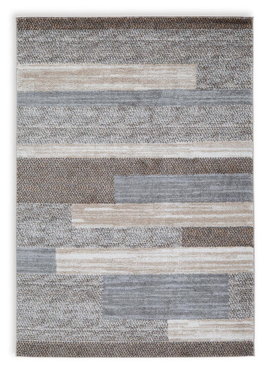 Ashley Sethburn Cream Brown Gray 5' x 7' Rug