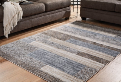 Ashley Sethburn Cream Brown Gray 5' x 7' Rug