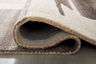 Ashley Kencher Beige Brown 5' x 7' Rug