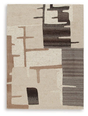 Ashley Kencher Beige Brown 5' x 7' Rug
