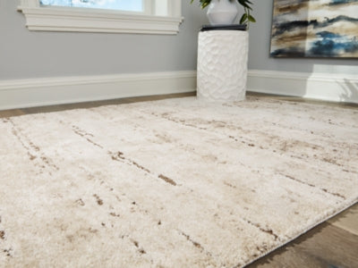 Ashley Kasney Cream Brown 5' x 7' Rug