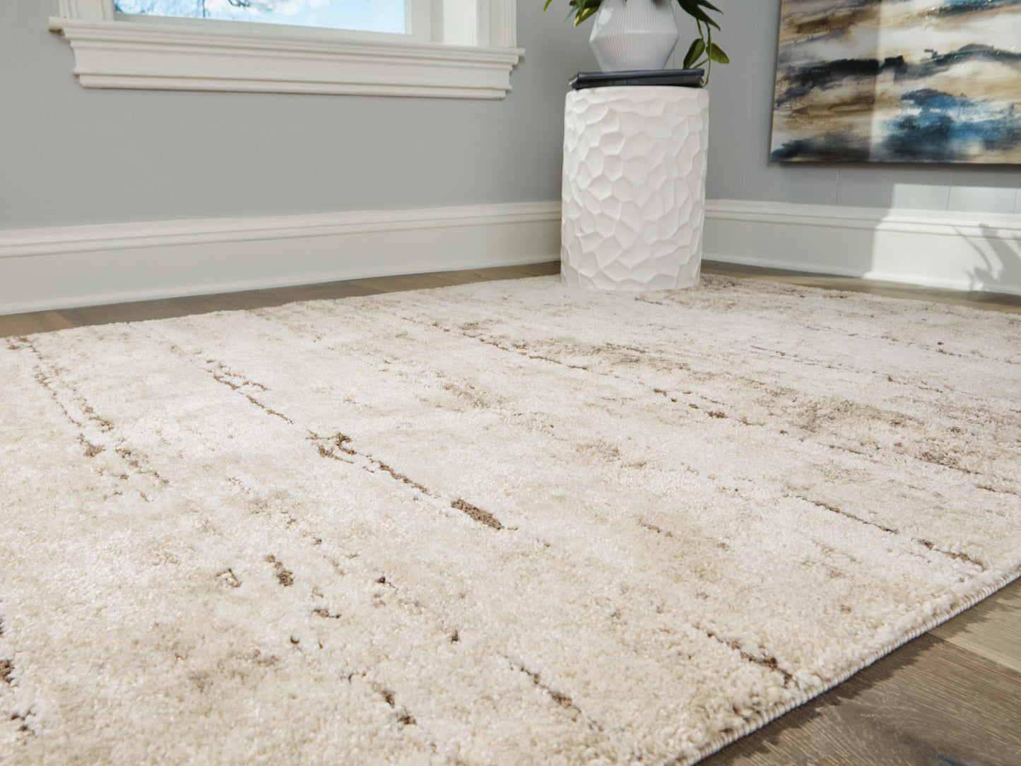 Ashley Kasney Cream Brown 5' x 7' Rug