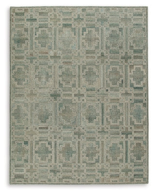 Ashley Jossland Green Ivory 8' x 10' Rug