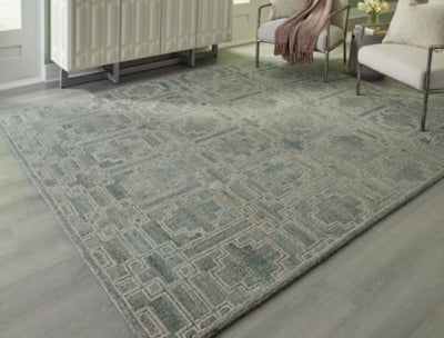 Ashley Jossland Green Ivory 8' x 10' Rug