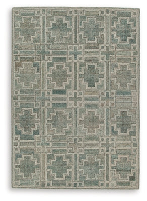 Ashley Jossland Green Ivory 5' x 7' Rug