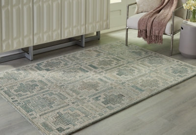 Ashley Jossland Green Ivory 5' x 7' Rug