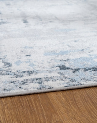 Ashley Emertonly Blue White Gray 5' x 7' Washable Rug