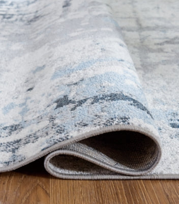Ashley Emertonly Blue White Gray 5' x 7' Washable Rug