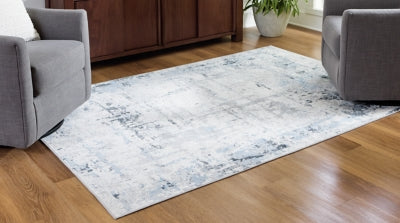 Ashley Emertonly Blue White Gray 5' x 7' Washable Rug