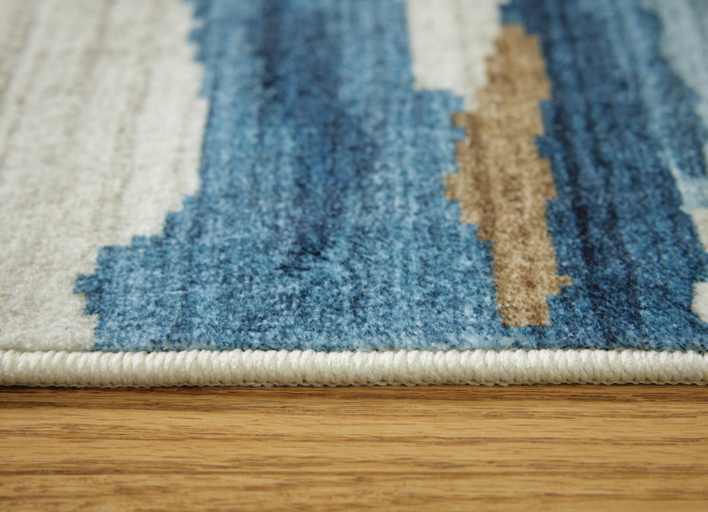 Ashley Vinlett Cream Blue Brown 8' x 10' Washable Rug