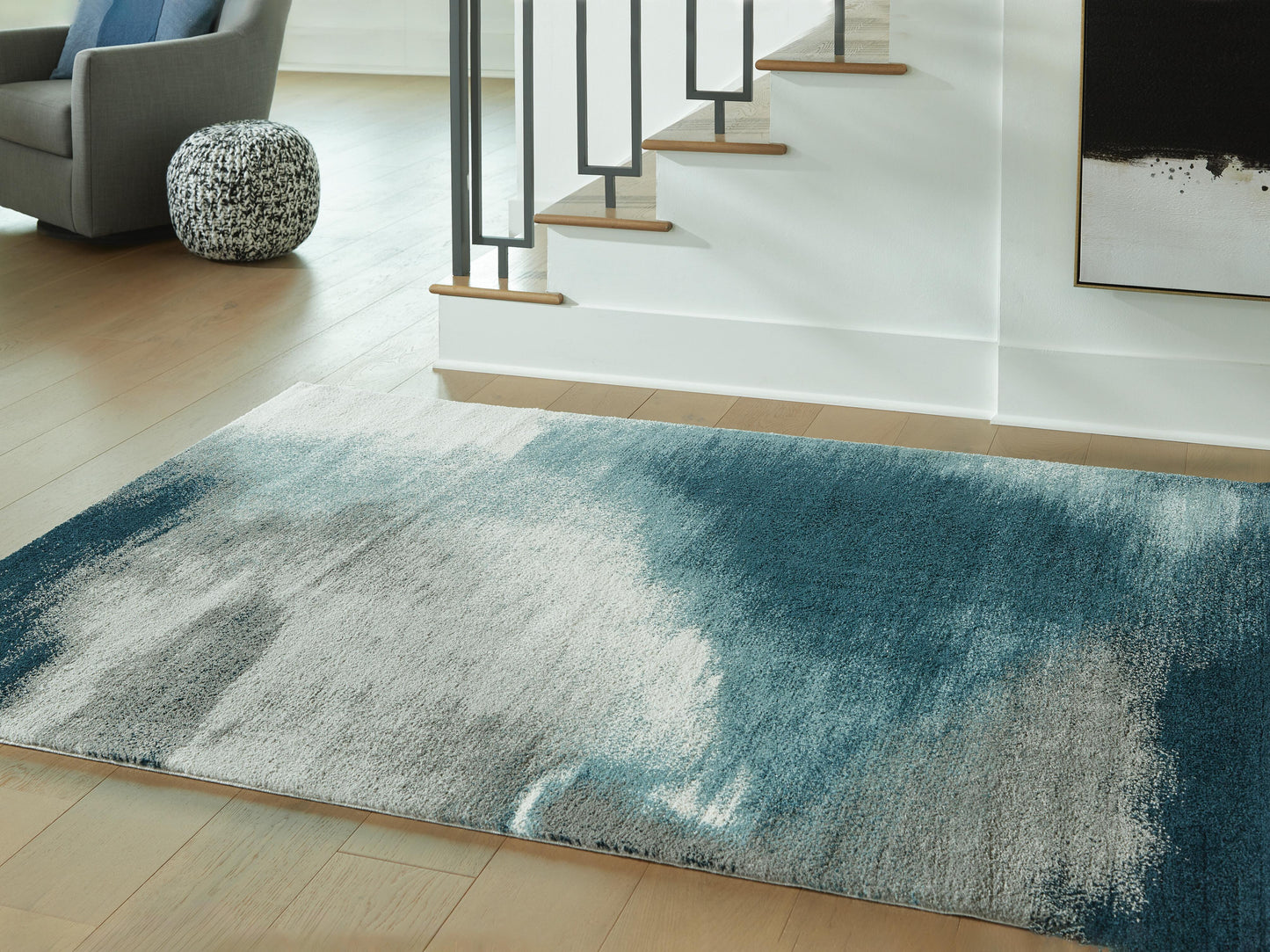 Ashley Brentward Blue Gray Ivory 5' x 7' Rug