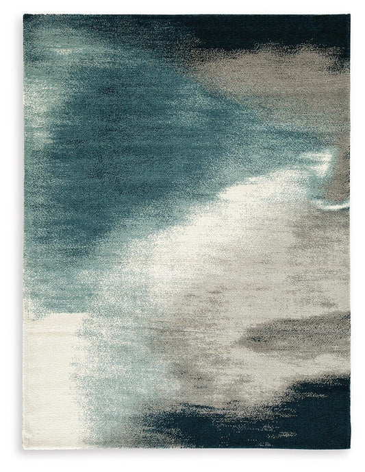 Ashley Brentward Blue Gray Ivory 5' x 7' Rug