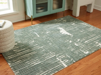 Ashley Cayworth Teal White 8' x 10' Rug