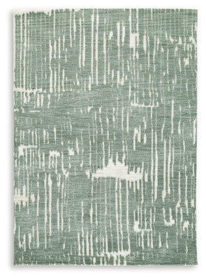 Ashley Cayworth Teal White 8' x 10' Rug