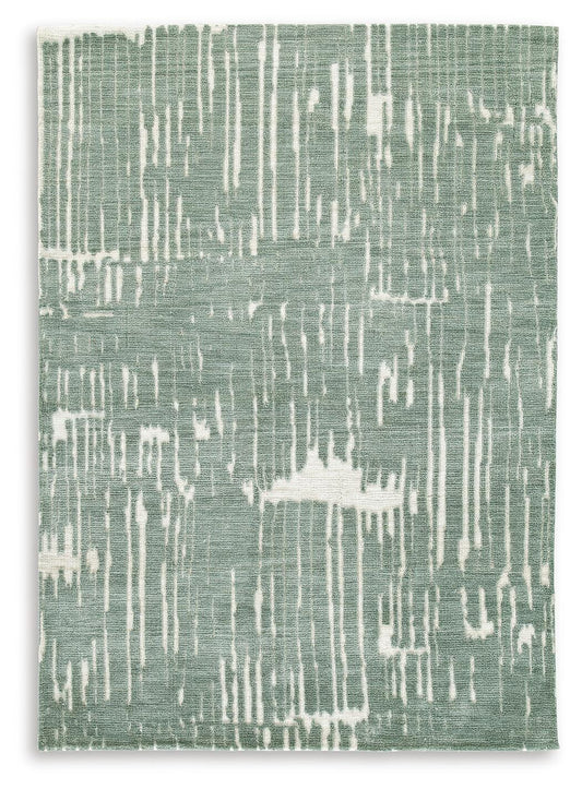 Ashley Cayworth Teal White 5' x 7' Rug