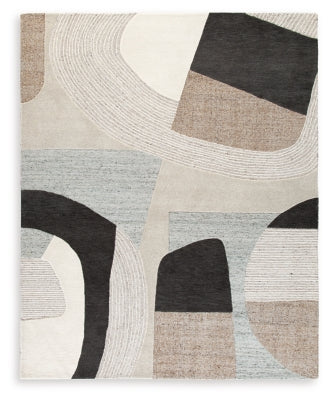 Ashley Edrickhill Grayish Teal Taupe Cream 8' x 10' Rug